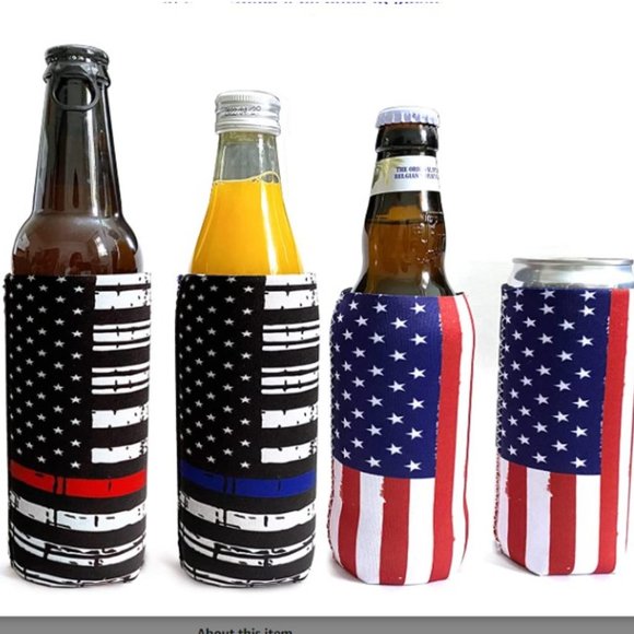 Patriotic American Flag Koozie 1 Sleeve - Picture 2 of 4